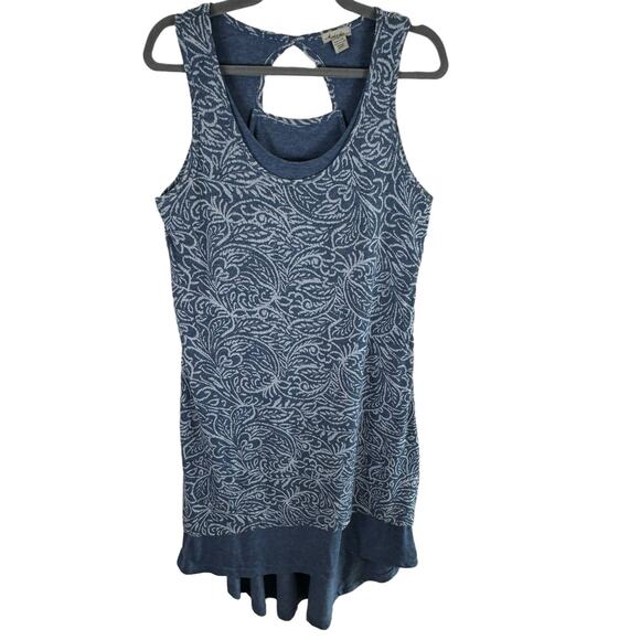 Mod-o-doc Blue Keyhole Back Lightweight High Low Hem Pullover Tank Dress Size L - Picture 3 of 8